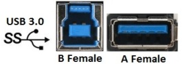 NAUSB3B-B - USB 3.0 Bulkhead D-Series Mount - Black