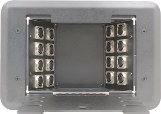 16 Port Female XLR Floor Box - Nickel/Silver
