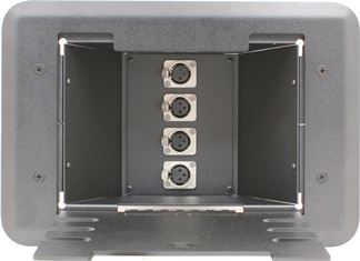 4 Port XLR Floor Box - Loaded with Male to Female XLR Neutrik Adapters