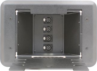 4 Port Female XLR Floor Box - Black/Silver