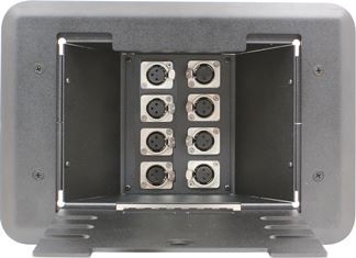 8 Port XLR Floor Box - Loaded with Female to Female XLR Adapters