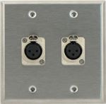 2 Port Double Gang Female to Female XLR Face Plate