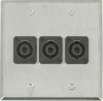 3 Port Double Gang 4 Pole High Current Speakon Face Plate