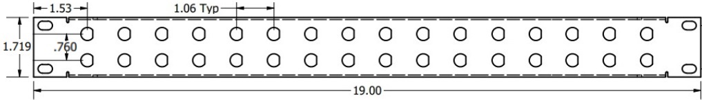 1RU 32 Port 3/8 D Patch Panel Specs