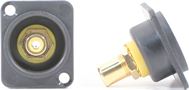 RCA Bulkhead - Gold - Yellow Insulator and Isolation Washer - D Series Mount - Recessed