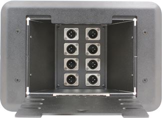8 Port XLR Floor Box - Loaded with Male to Male XLR Adapters