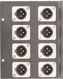 8 Port XLR Floor Box End  - Loaded with Male to Male XLR Adapters