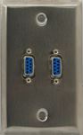 2 Port Single Gang DB9 Face Plate Female to Male