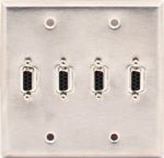 4 Port Double Gang DB9 Null Modem Face Plate