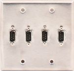 4 Port Double Gang DB9 Null Modem Face Plate