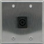 1 Port Double Gang 4 Pole High Current Speakon Face Plate