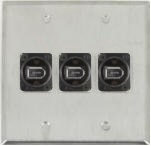 3 Port Double Gang Firewire 400 6 Pin Face Plate