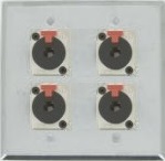 4 Port Double Gang 1/4 TRS Face Plate