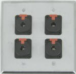 4 Port Double Gang 1/4 TRS Face Plate