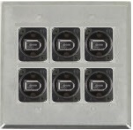 6 Port Double Gang Firewire 400 6 Pin Face Plate