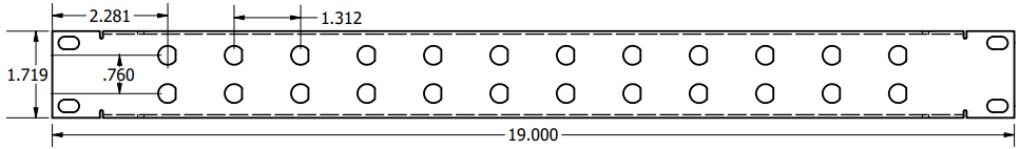 1RU 24 Port 3/8 D Patch Panel Specs